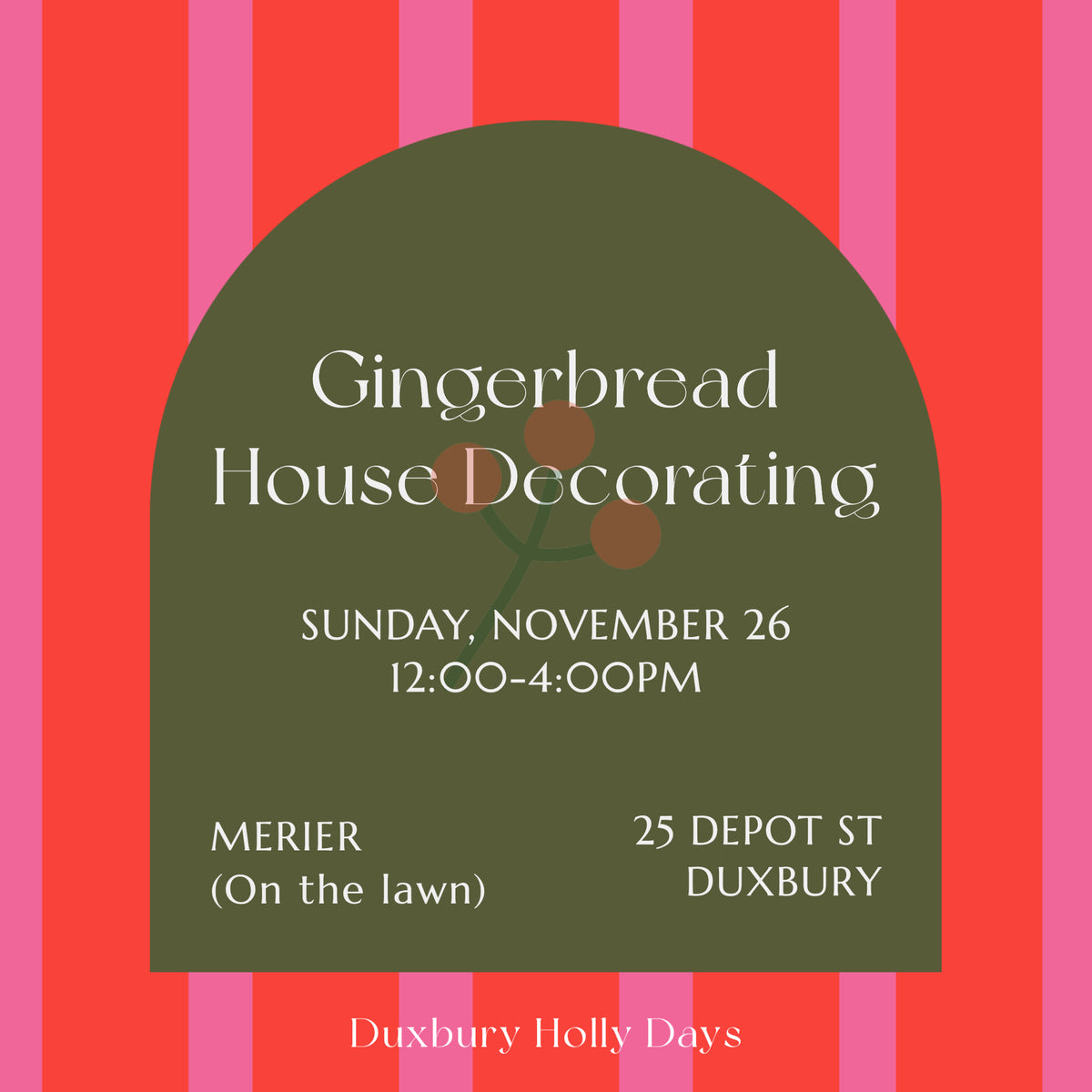 Gingerbread House Decorating for Duxbury Holly Days Merier